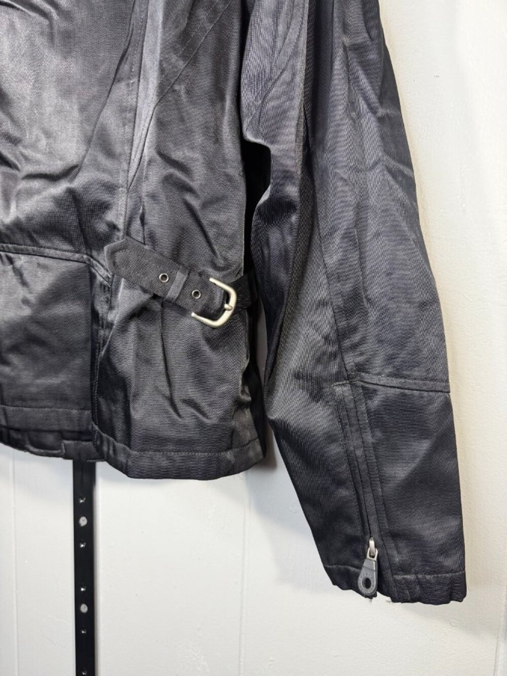 Harley Davidson Black Riding Reflective Jacket Coat Women sz M Nylon Shield Logo - Picture 3 of 8